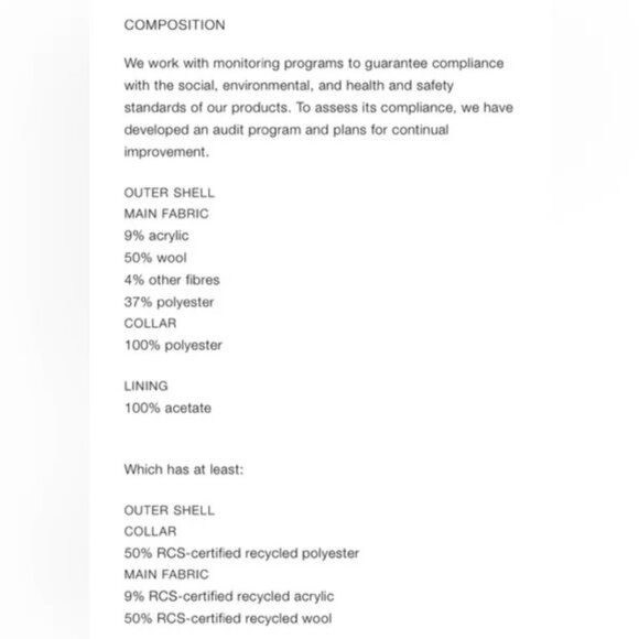 ZARA WOOL BLEND COAT WITH FAUX FUR COLLAR Size XS, M NEW WITH TAG! - Picture 10 of 11